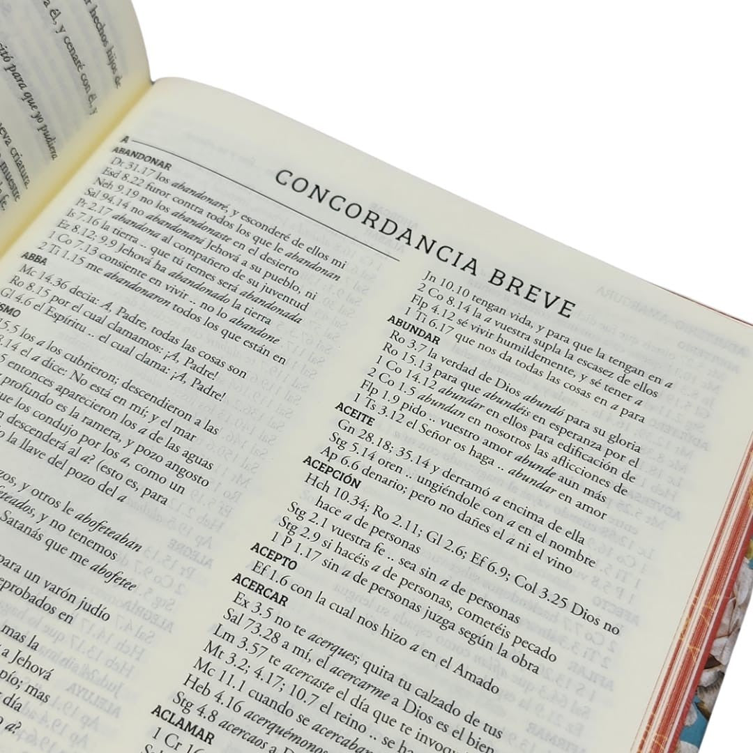 Biblia RV1960 Apuntes azul celeste flores Tapa dura 11 puntos