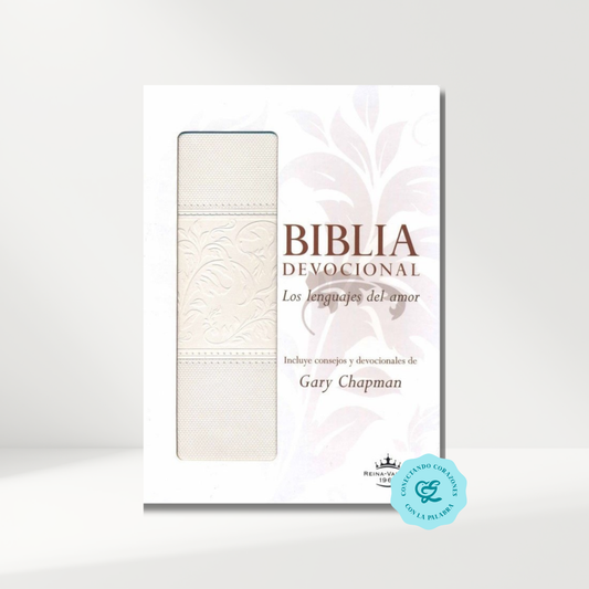Biblia RV1960 Devocional lenguajes del amor boda blanco Imitación piel 7 puntos