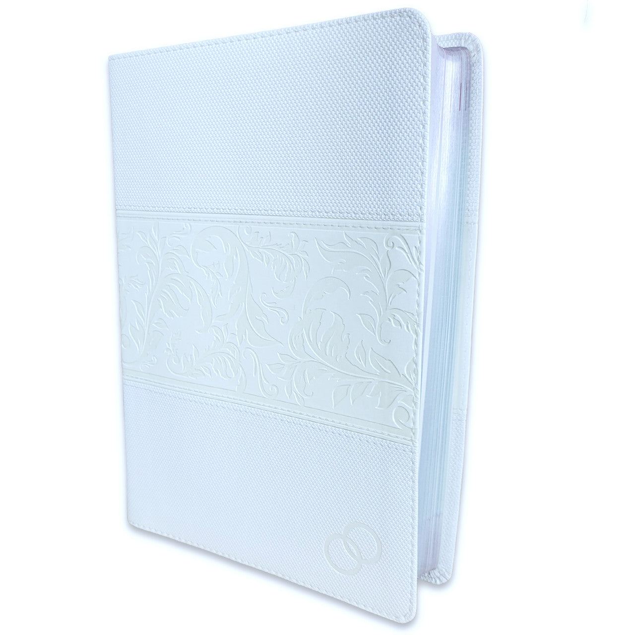 Biblia RV1960 Devocional lenguajes del amor boda blanco Imitación piel 7 puntos