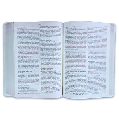Biblia RV1960 Devocional lenguajes del amor boda blanco Imitación piel 7 puntos