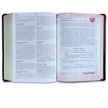 Biblia RV1960 Devocional lenguajes del amor duotono marrón Imitación piel 7 puntos