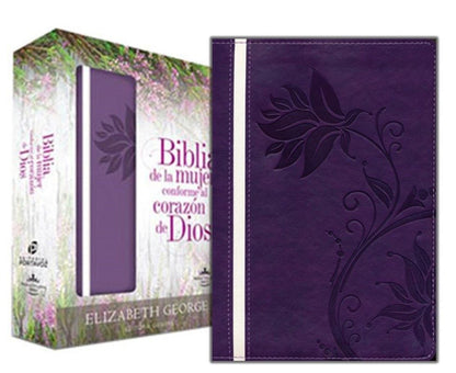 Biblia RV1960 Mujer conforme al corazón de Dios morado Imitación piel 9 puntos