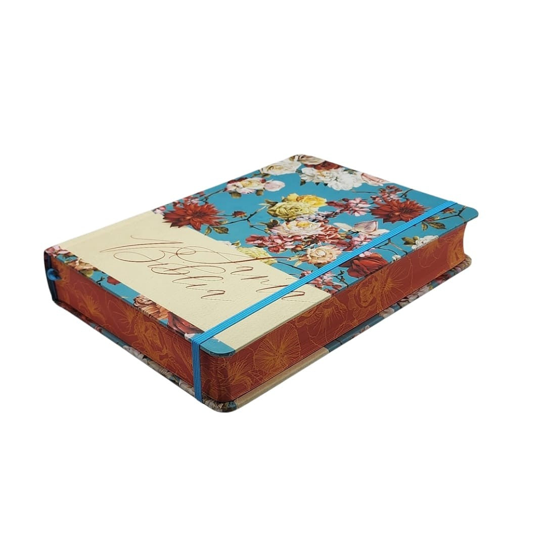 Biblia RV1960 Apuntes azul celeste flores Tapa dura 11 puntos