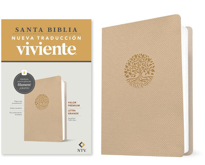 Biblia NTV valor premium café claro Senti piel Letra 10.25 puntos
