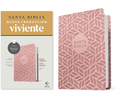 Biblia NTV valor premium rosa Sentí piel Letra 10.25 puntos
