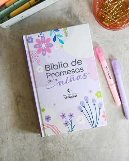 Biblia NTV de promesas para niñas rosa Tapa dura 12.5 puntos