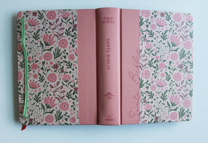 Biblia RV1960 Apuntes rosa flores tapa dura 11 puntos