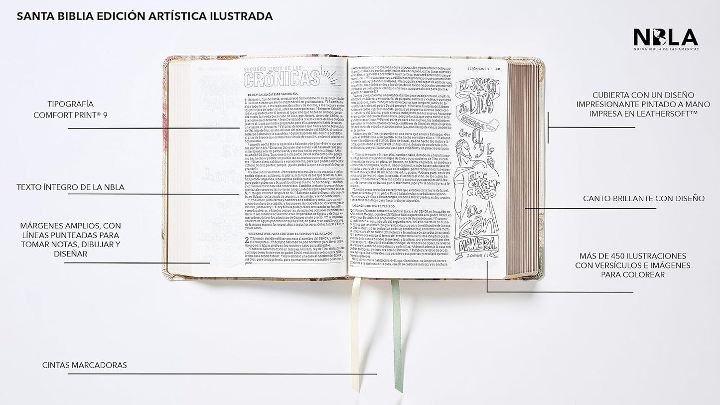 Biblia NBLA Edición Artística Ilustrada Multicolor/Crema