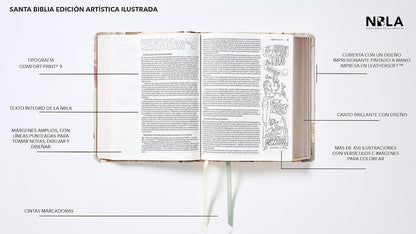 Biblia NBLA Edición Artística Ilustrada Multicolor/Crema