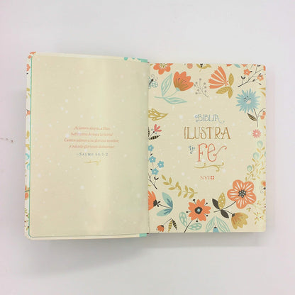 Biblia NVI Ilustra tu fe flores 8.5 puntos