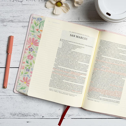 Biblia RV1960 Apuntes tamaño personal floreada 8.5 puntos