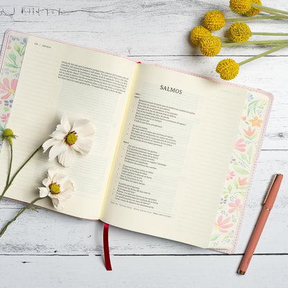 Biblia RV1960 Apuntes tamaño personal floreada 8.5 puntos