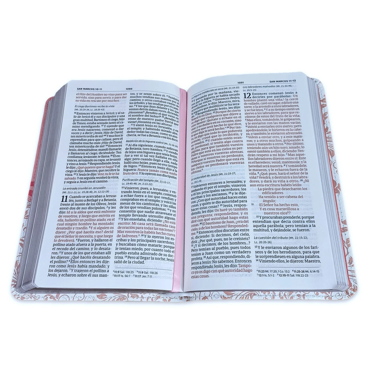 Biblia RV1960 Mis quince rosa blanco Simil Piel 9 puntos