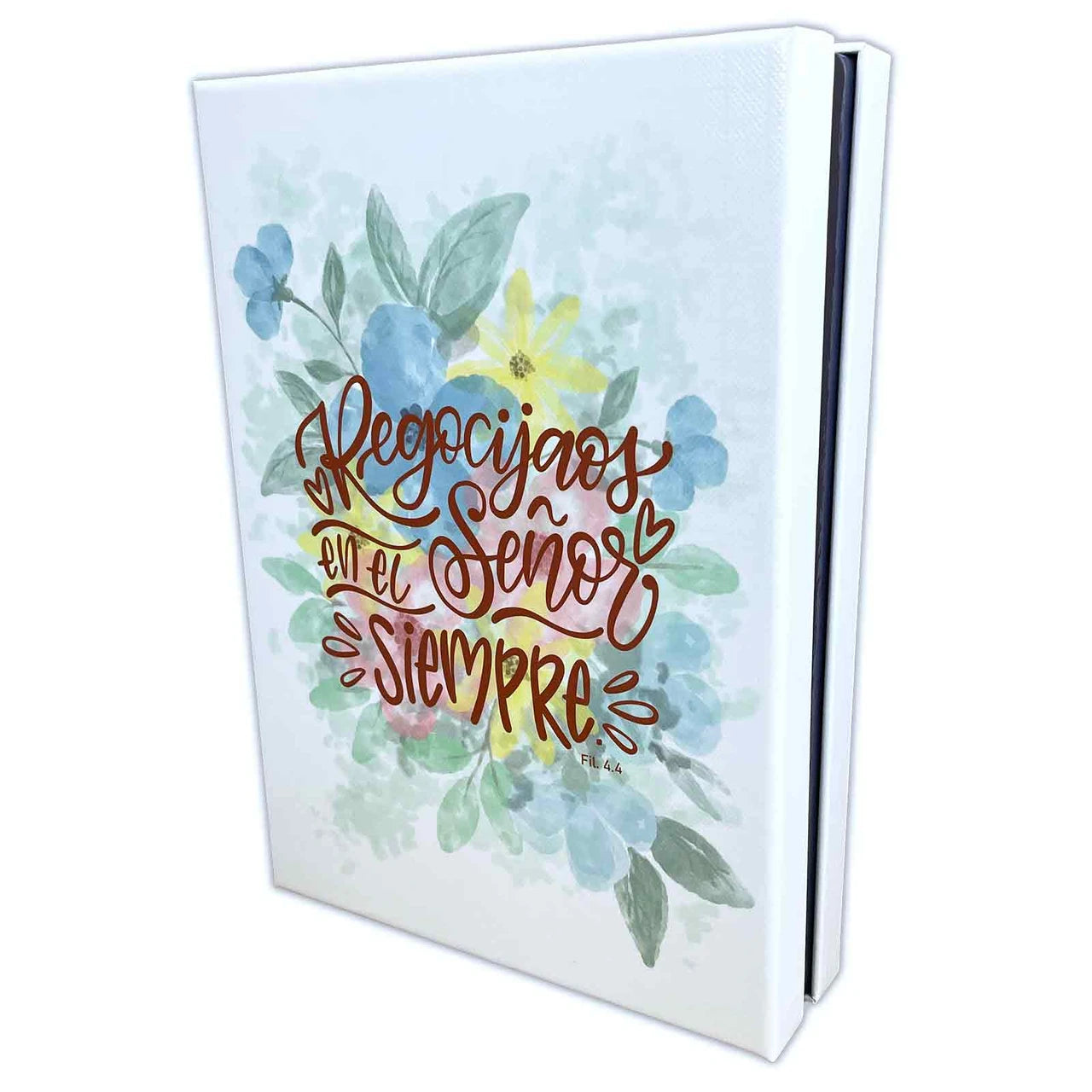 Biblia RVR60 Ser mujer imitación piel blanco floral con índice 12 puntos