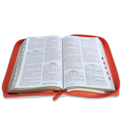 Biblia RV1960 Con Cierre Blanco coral 12 puntos