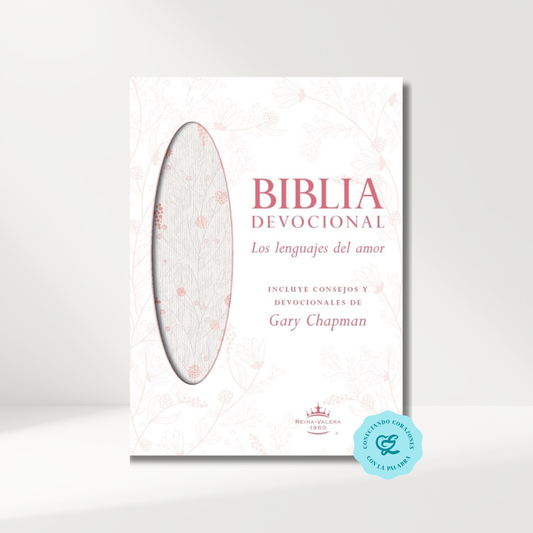 Biblia RVR1960 Devocional lenguajes del amor oro rosa Imitación piel 7 puntos