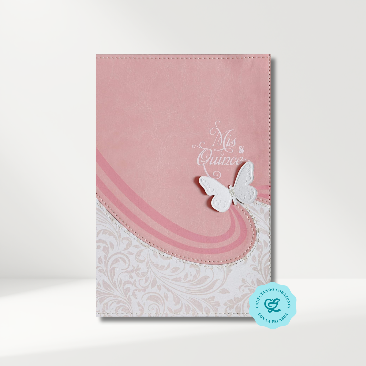 Biblia RV1960 Mis quince rosa blanco Simil Piel 9 puntos