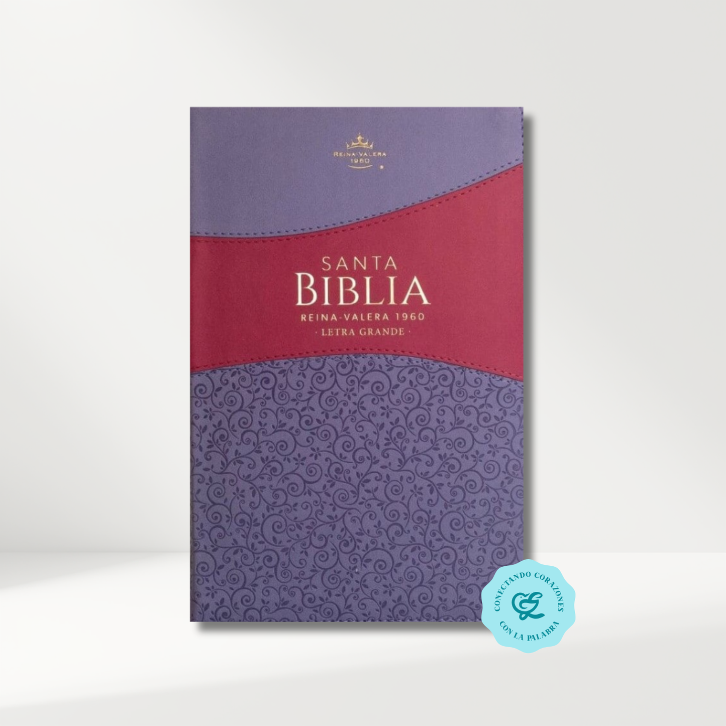 Biblia RVR1960 bitono lila morado Imitación Piel con cierre 12.5 puntos