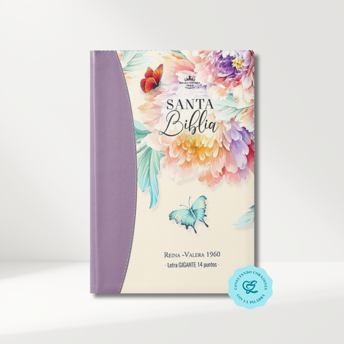 Biblia RVR1960 lila Imitación piel con índice & cierre 14 puntos