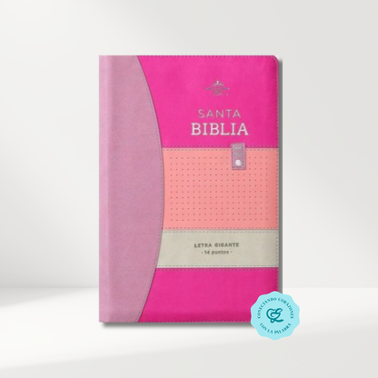 Biblia RV1960 imitación piel lila rosa morado 14 puntos