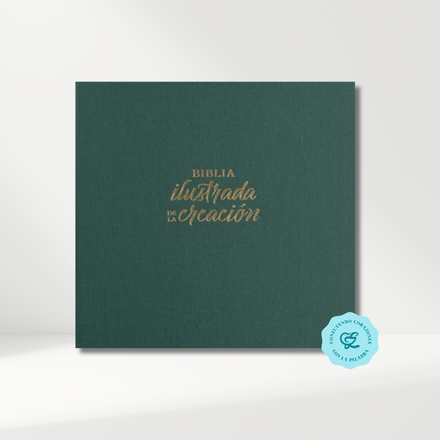 Biblia RVR1960 ilustrada de la creación, turquesa, tela 10 puntos
