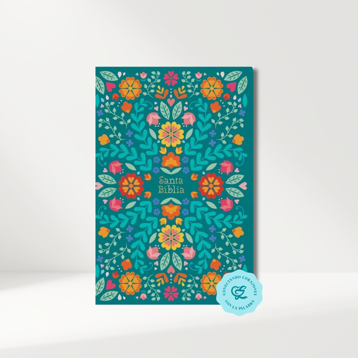 Biblia RVR60 Verde Floreada mediana Letra 12 puntos