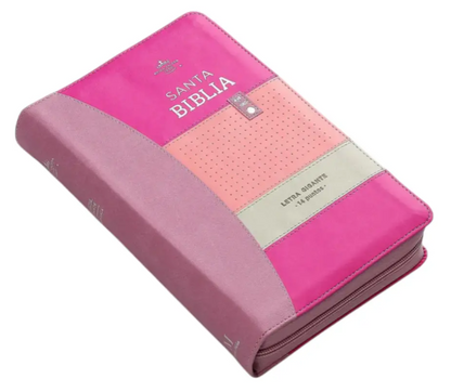 Biblia RV1960 imitación piel lila rosa morado 14 puntos