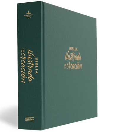 Biblia RVR1960 ilustrada de la creación, turquesa, tela 10 puntos