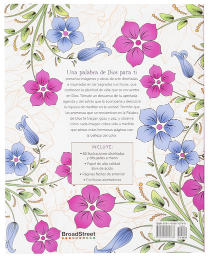Una Palabra de Dios Para Ti: Libro Para Colorear Pasta blanda