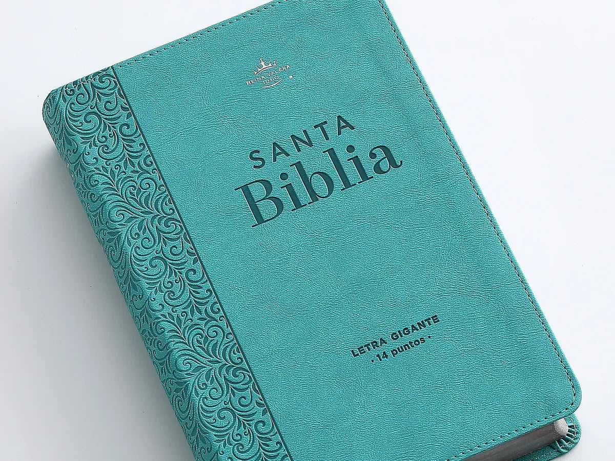 BIBLIA RV1960 Imitación piel Turquesa 14 puntos