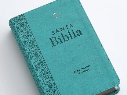 BIBLIA RV1960 Imitación piel Turquesa 14 puntos