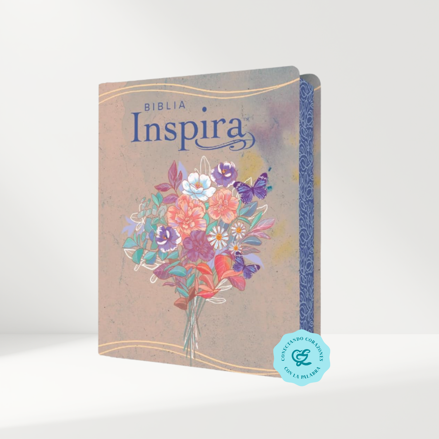 Biblia NTV Inspira con filament acuarela rosa Sentí piel 8.25 Puntos