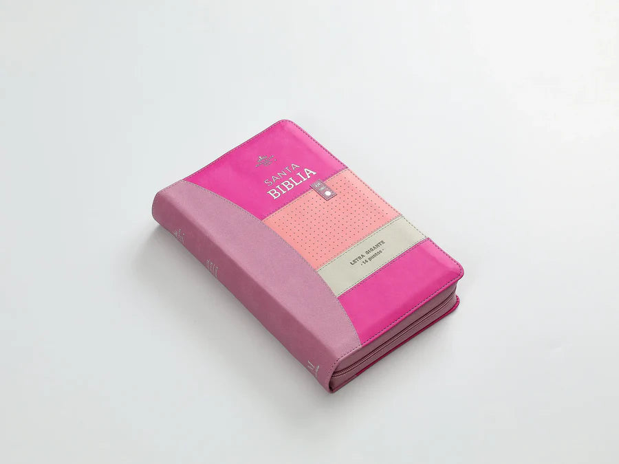 Biblia RV1960 imitación piel lila rosa morado 14 puntos
