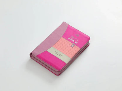 Biblia RV1960 imitación piel lila rosa morado 14 puntos