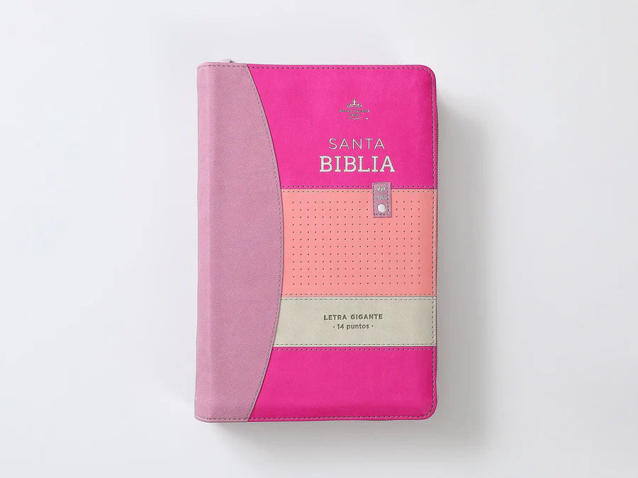 Biblia RV1960 imitación piel lila rosa morado 14 puntos