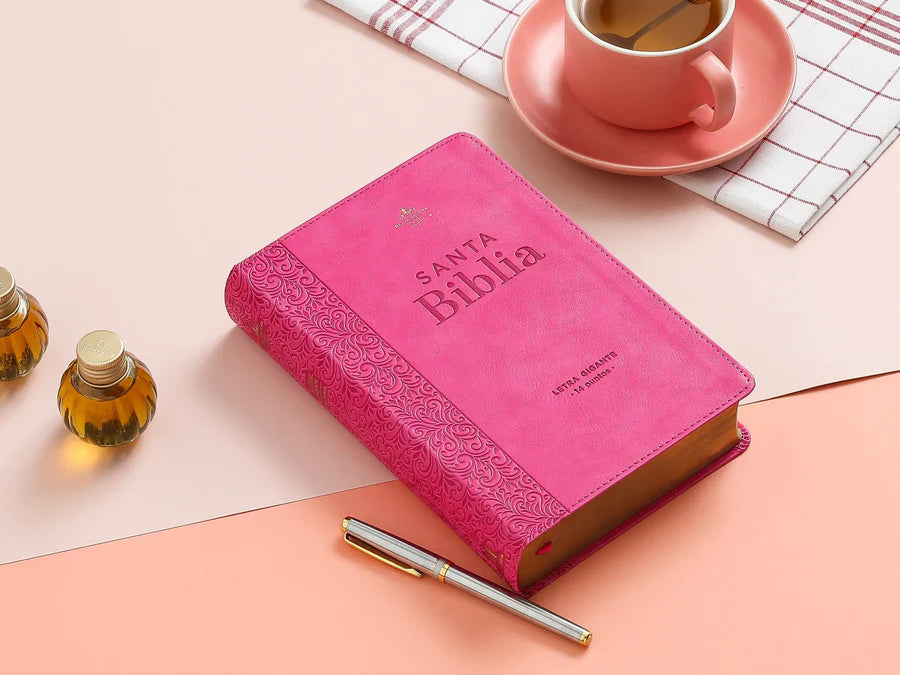 Biblia RV1960 Imitación piel Fucsia 14 puntos