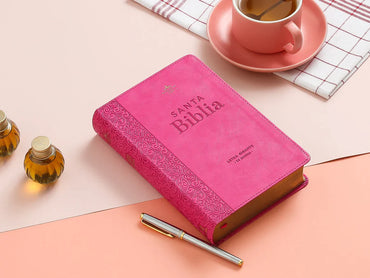 Biblia RV1960 Imitación piel Fucsia 14 puntos