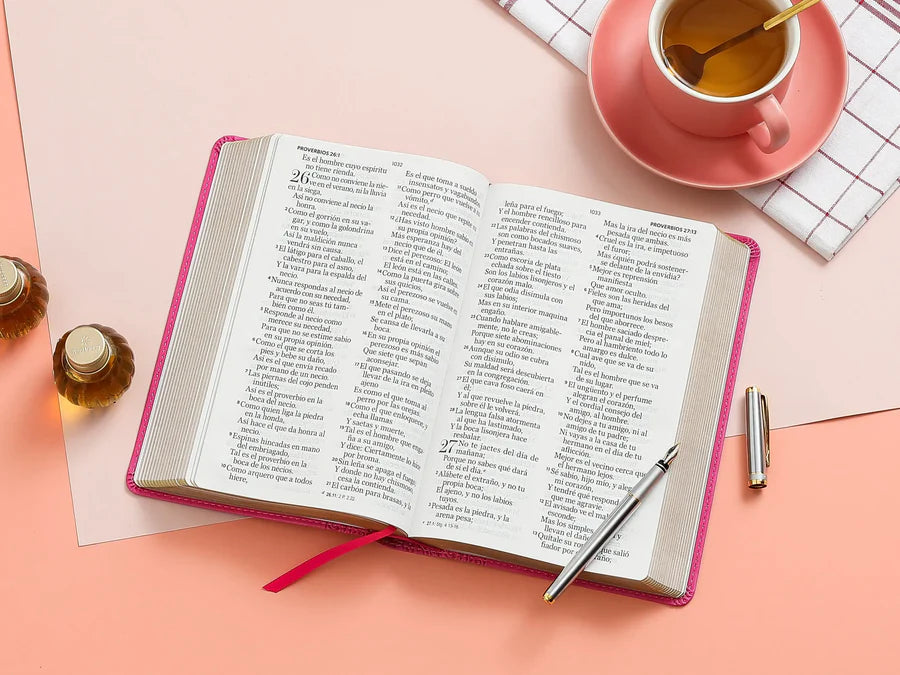Biblia RV1960 Imitación piel Fucsia 14 puntos